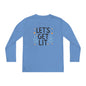 Hanukkah Let's Get Lit Youth Long Sleeve Tee