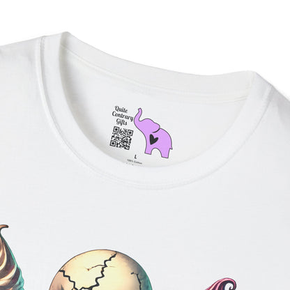 Ice Cream Cone Skull Adult T-shirt