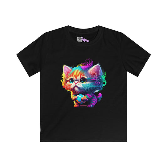 Cute Colorful Kitten Youth Softstyle Tee