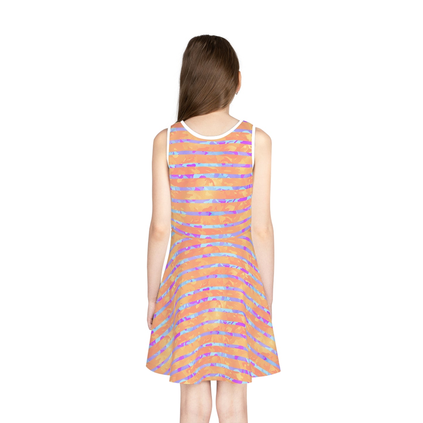 Split Spectrum Camo Girls' Sleeveless Sundress