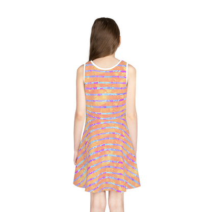 Split Spectrum Camo Girls' Sleeveless Sundress