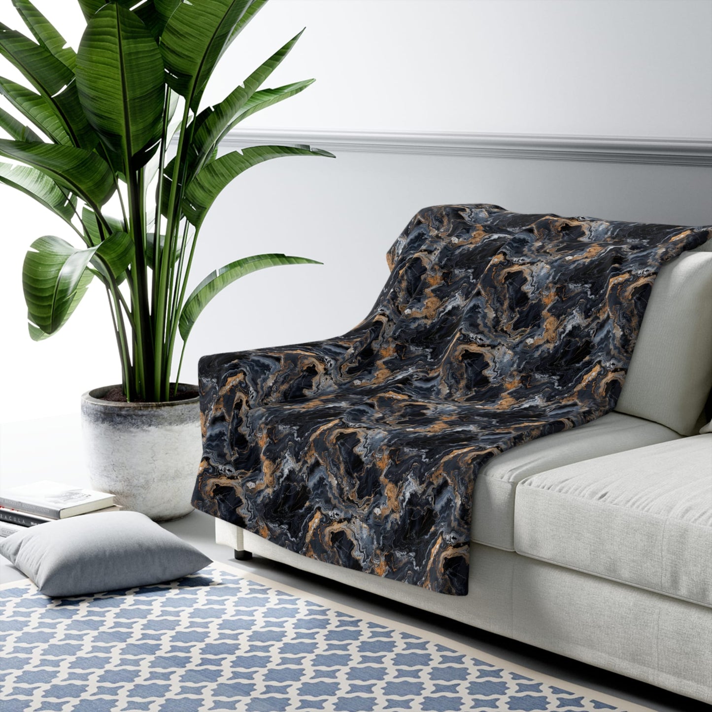 CoMoonspill Marble Fleece Blanket