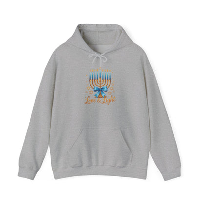 Love & Light Menorah Adult Heavy Blend™ Hooded Sweatshirt