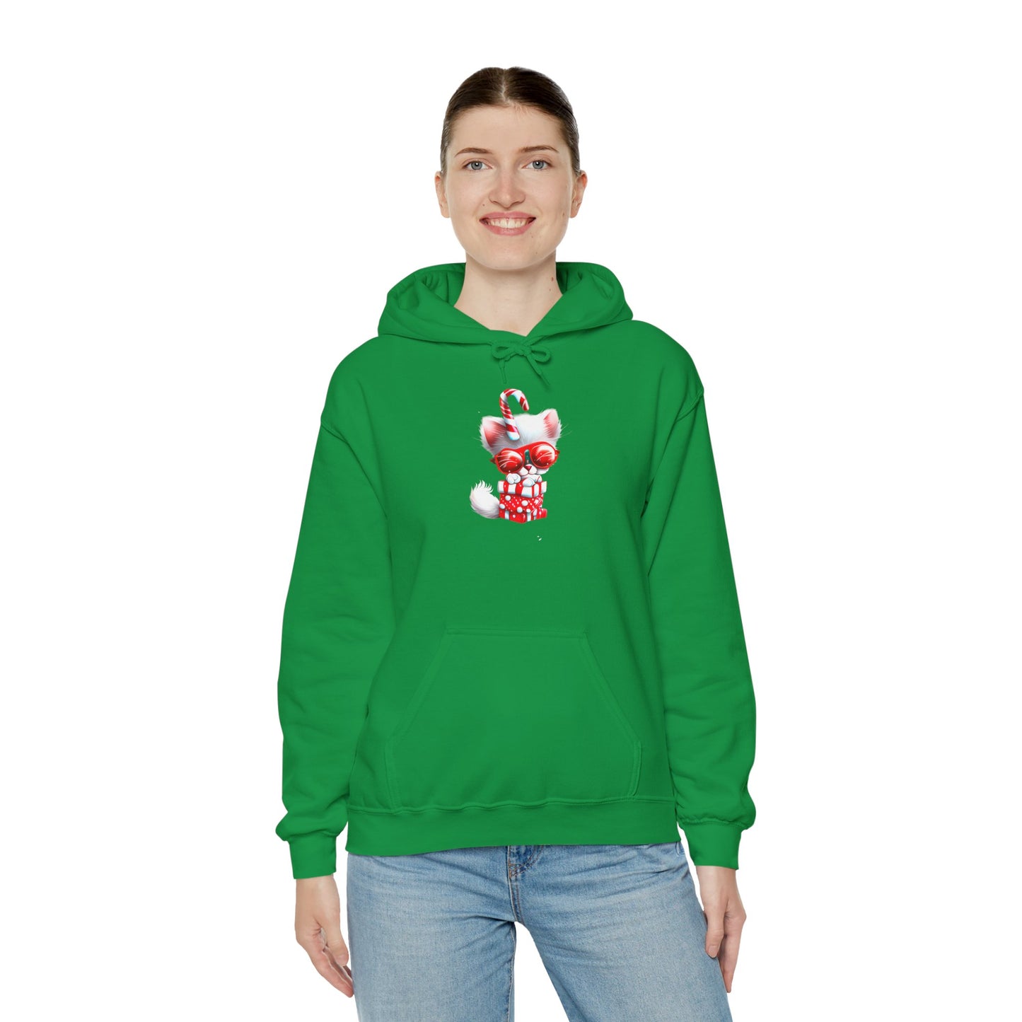 Candy Cane Kitten Heavy Blend™ Hooded Sweatshirt