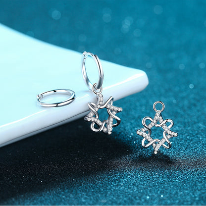 Sterling Silver/Moissanite Polygon Star Earrings