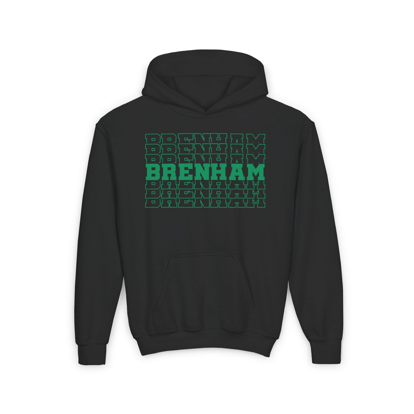 Brenham (Stacked) Mascot Youth Heavy Blend Hoodie