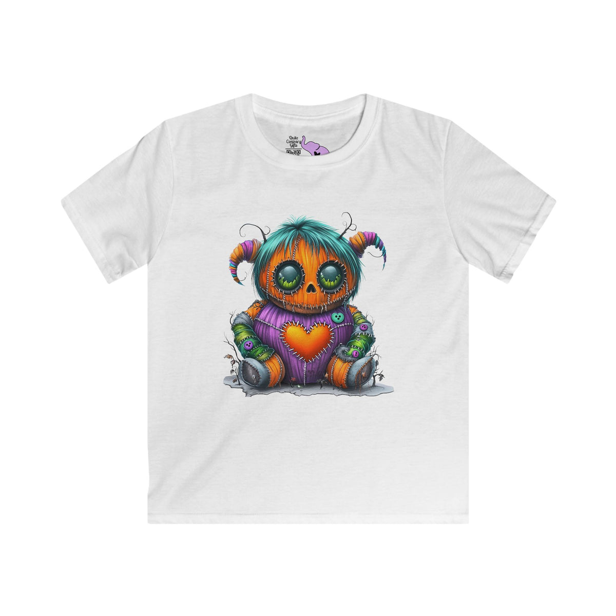 Patchwork Pumpkin Heart Youth Softstyle Tee