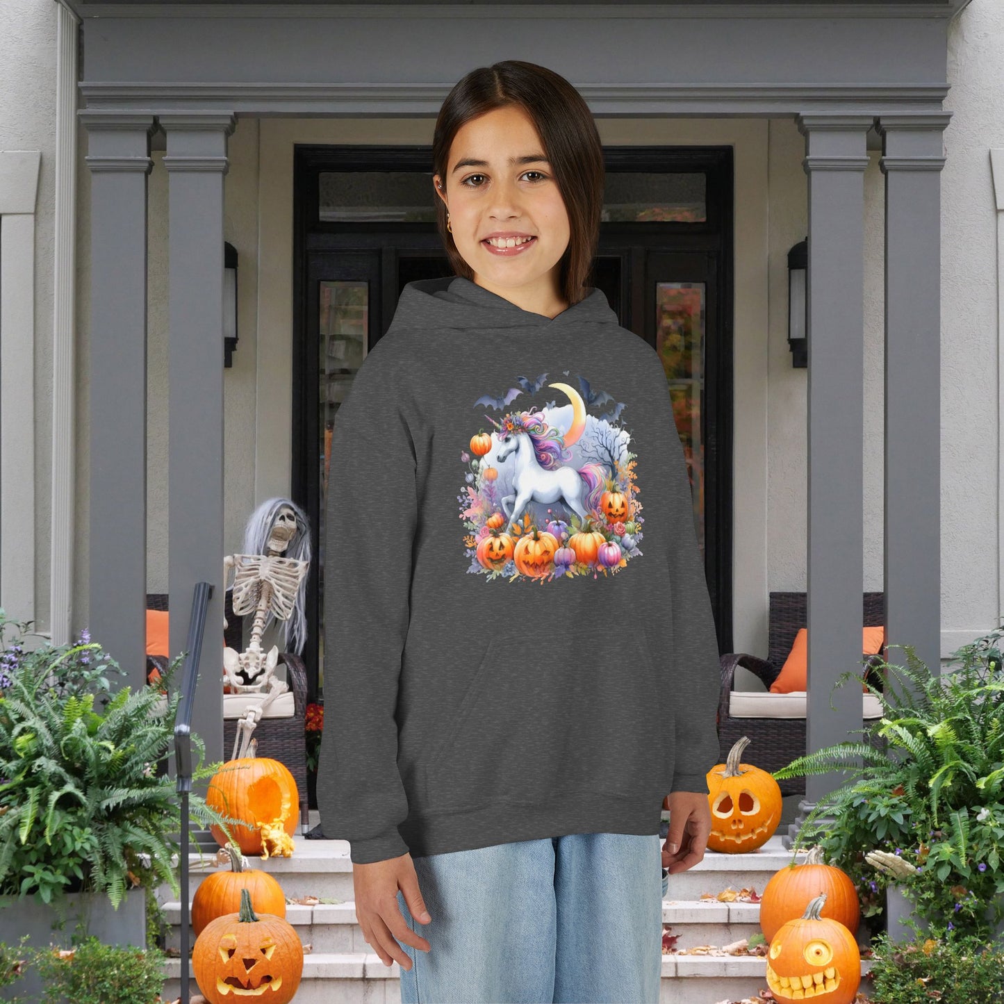 Halloween Unicorn Youth Heavy Blend Hoodie