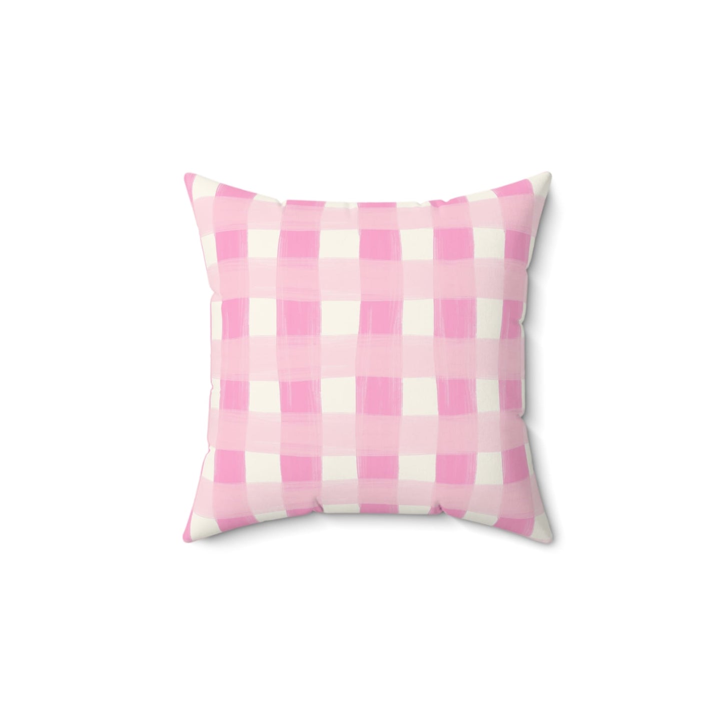 Dreamy Rose Gingham Throw Pillow