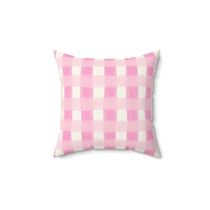 Dreamy Rose Gingham Throw Pillow