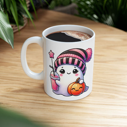 Cute Ghost Ceramic Mug, (11oz, 15oz)