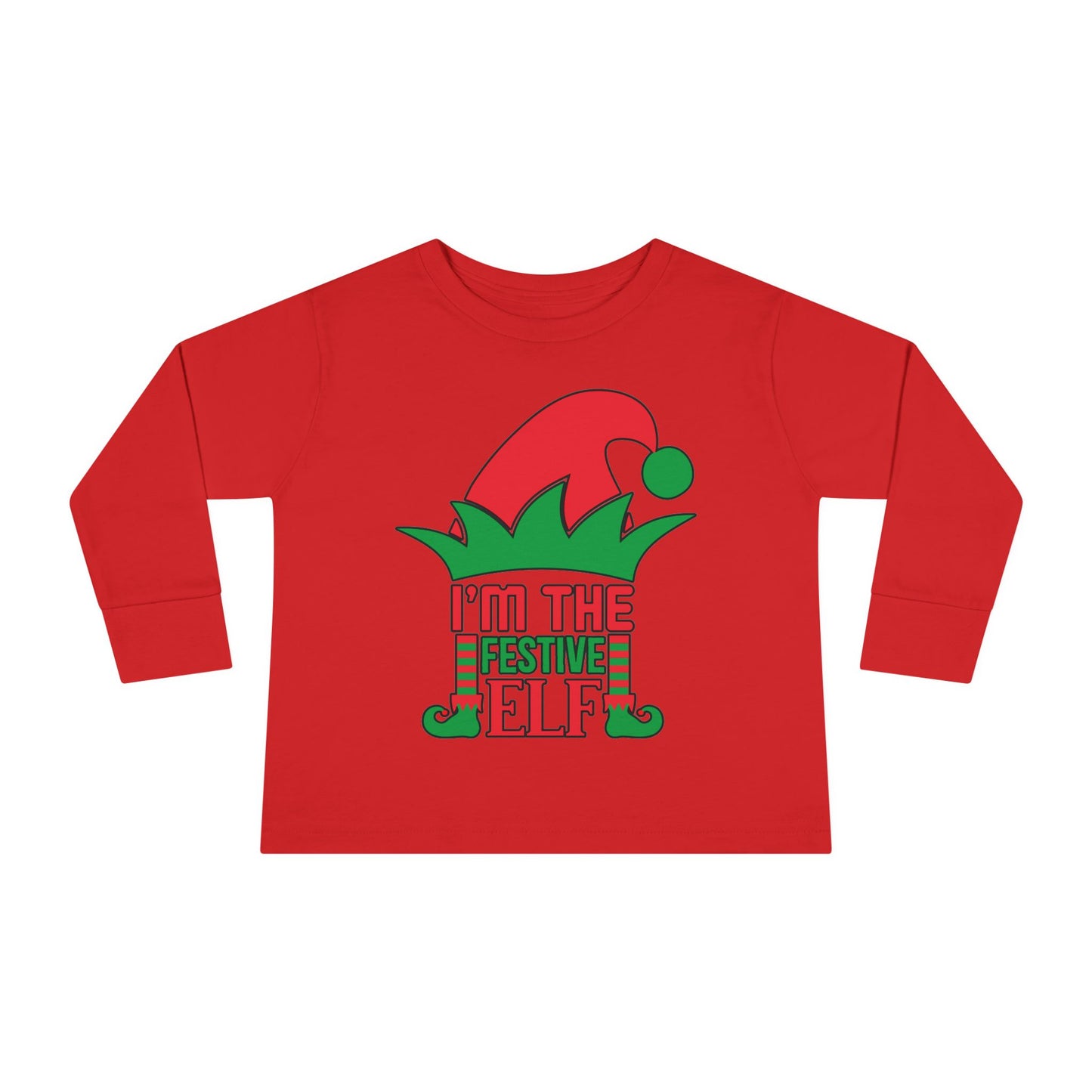 I'm The Festive Elf Toddler Long Sleeve Tee