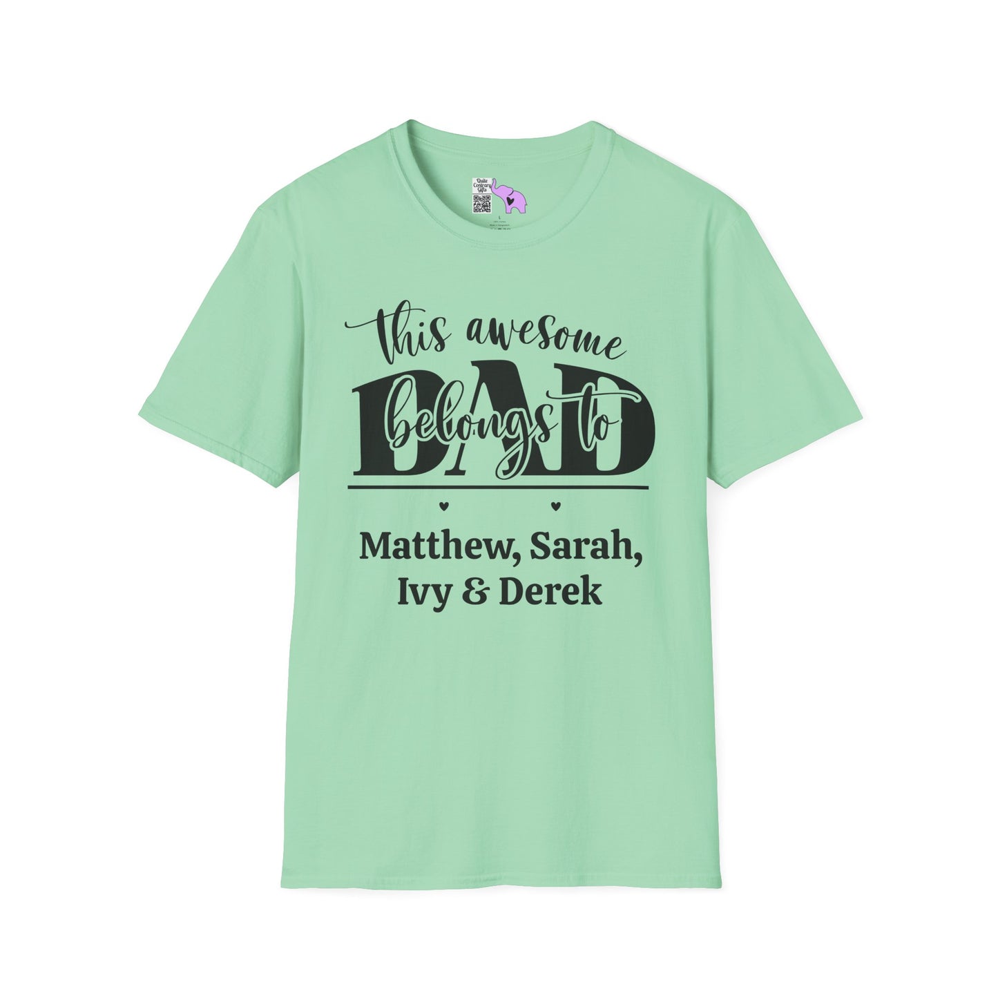 ""This Awesome Dad Belongs To... Adult T-shirt (Personalizable)