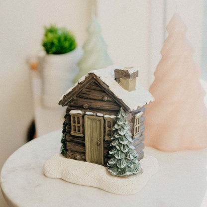 Rustic Log Cabin Christmas Incense Burner