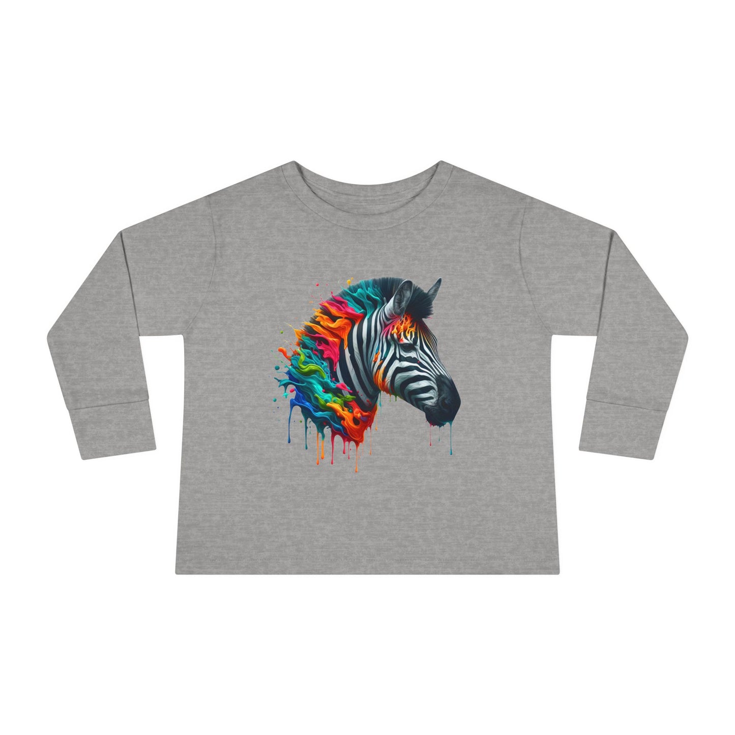 Colorful Zebra Toddler Long Sleeve Tee