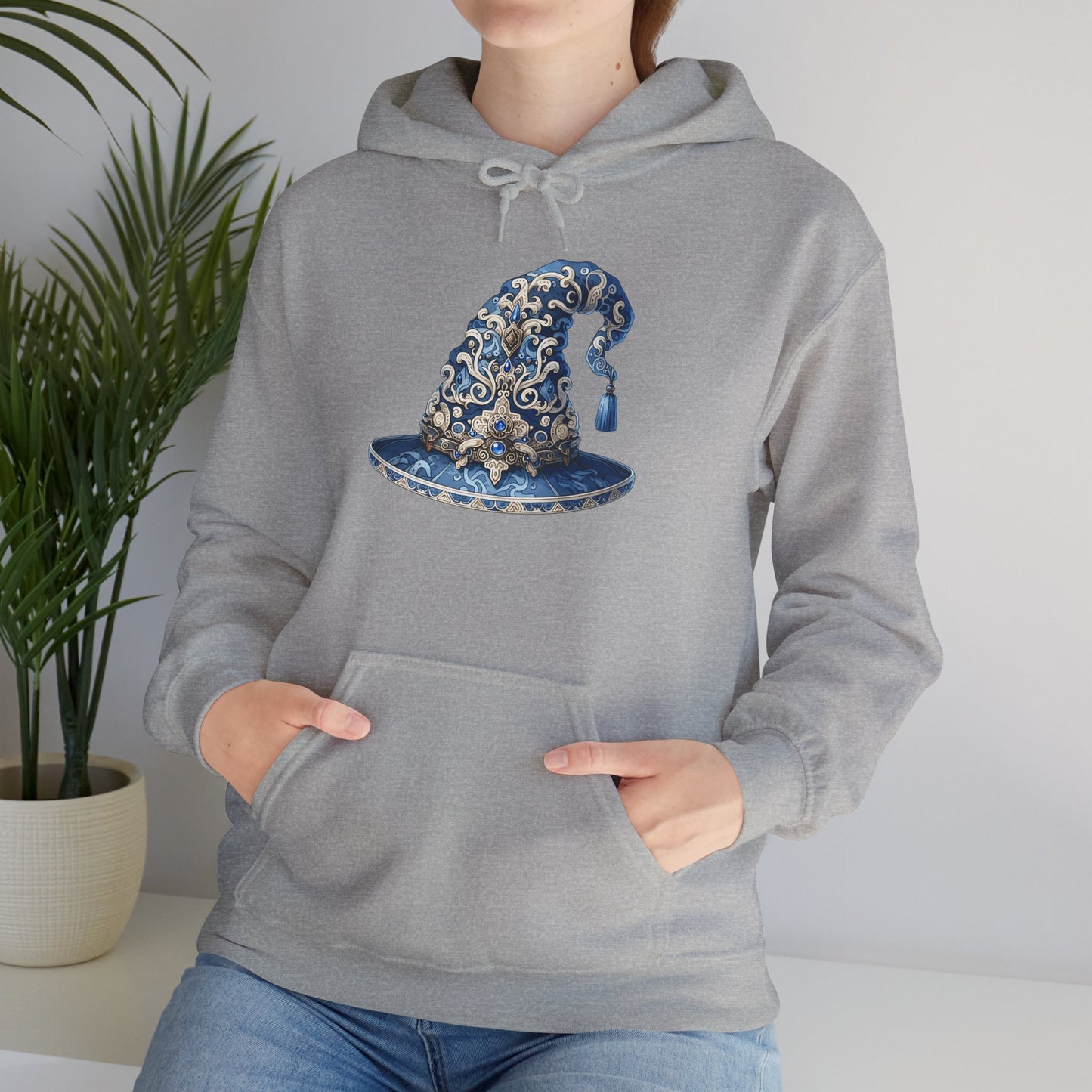 Blue & Silver Witch Hat Heavy Blend™ Hooded Sweatshirt