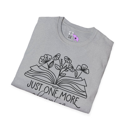 Just One More Chapter (Flowers and Open Book) Adult T-shirt