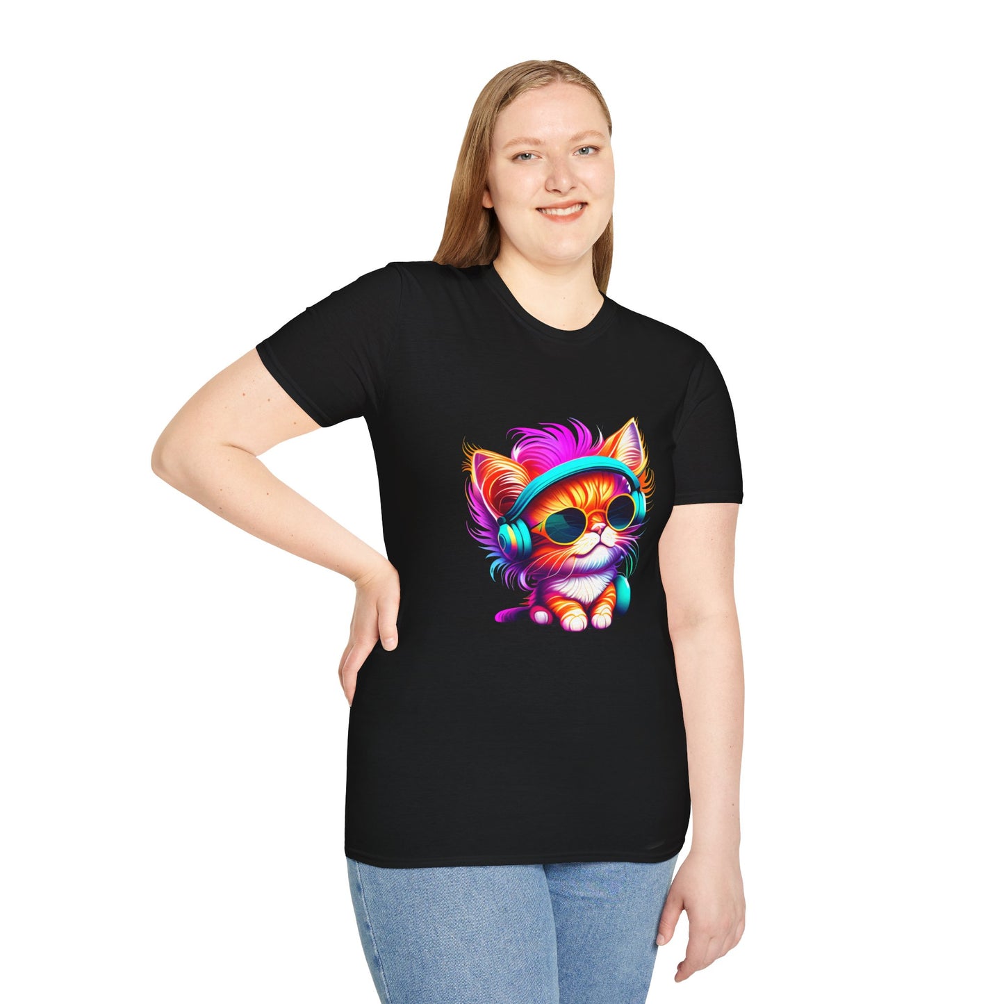 Cool Kitten w/Headphones T-shirt