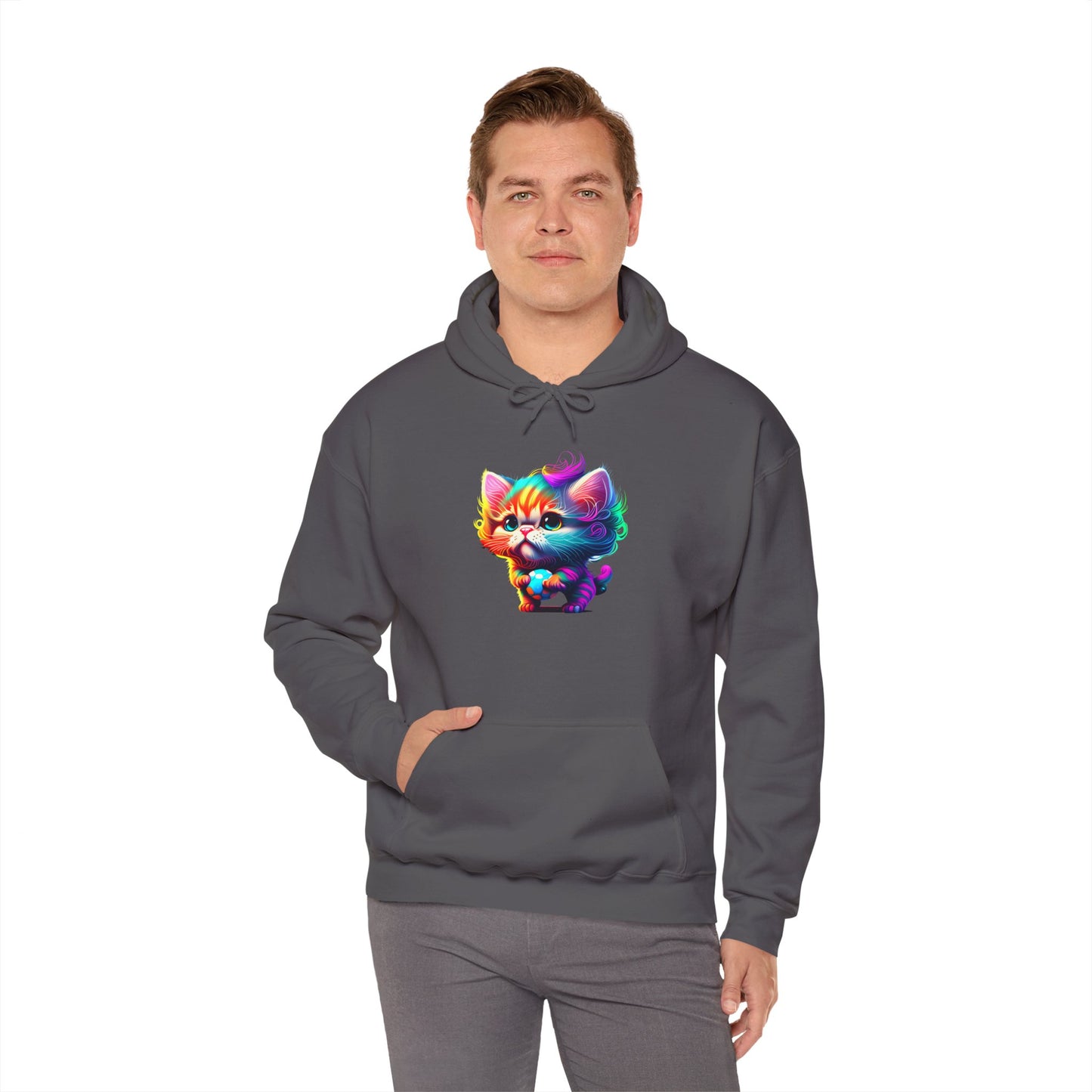 Cute Colorful Kitten Heavy Blend™ Hooded Sweatshirt