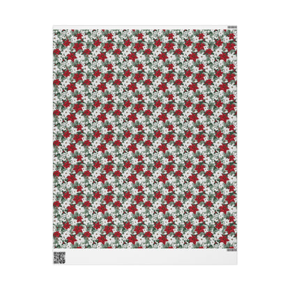 Winter Poinsettia Garden Wrapping Paper