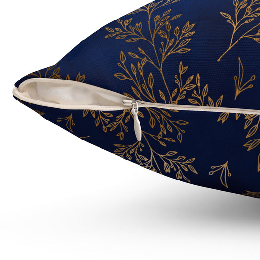 Gilded Twilight Foliage Throw Pillow