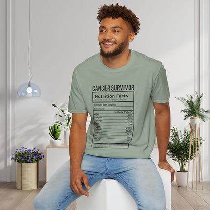 Cancer Survivor Nutrition Facts Adult T-shirt