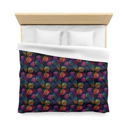 Neon Whisper Blooms Microfiber Duvet Cover