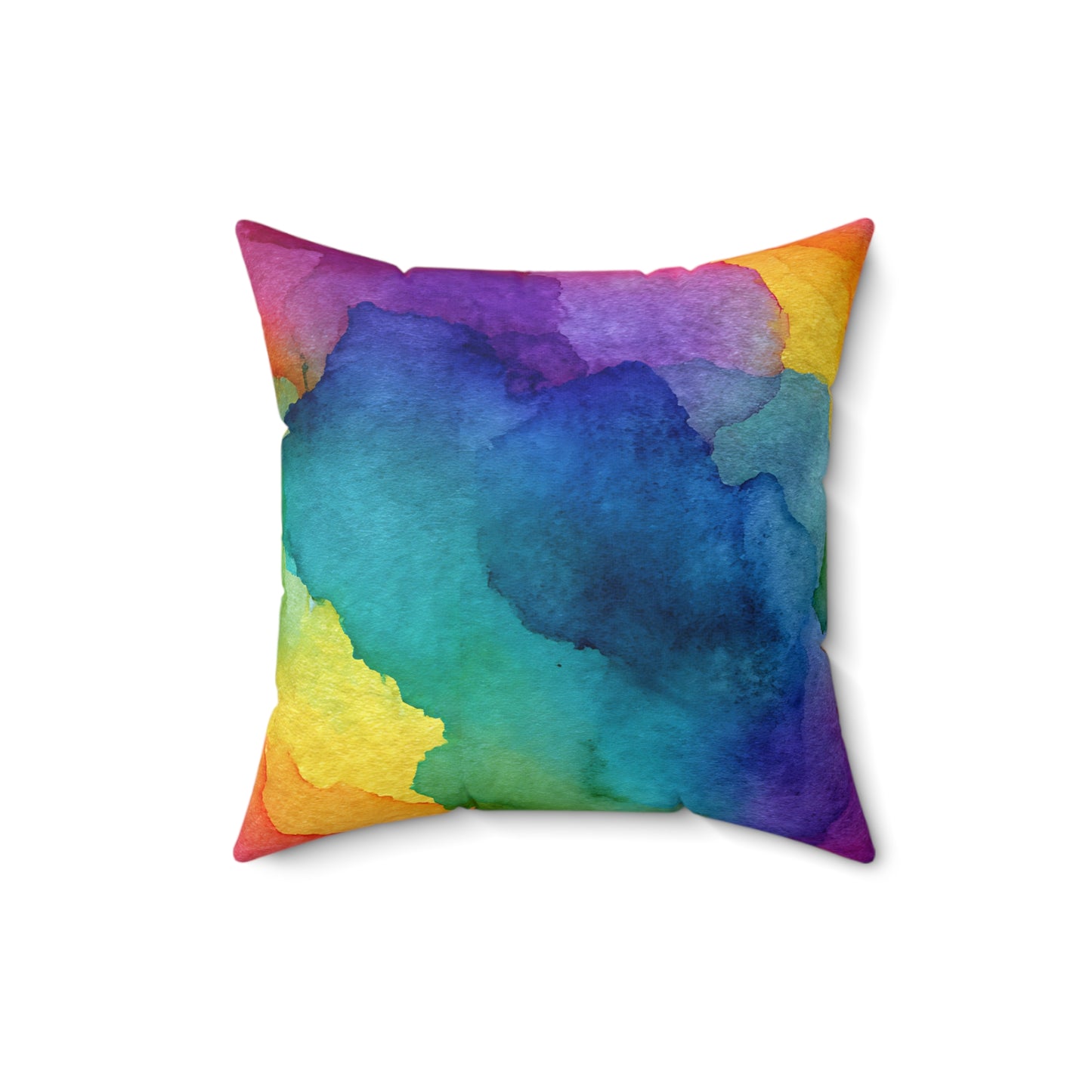 Rainbow Watercolors Throw Pillow