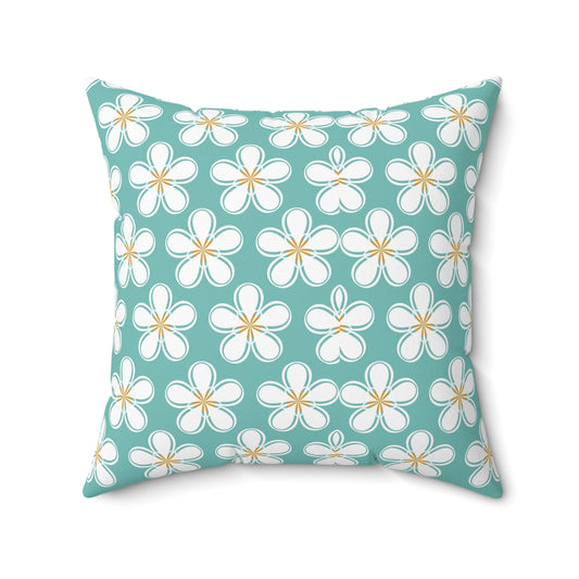 Tealberry Blooms Throw Pillow