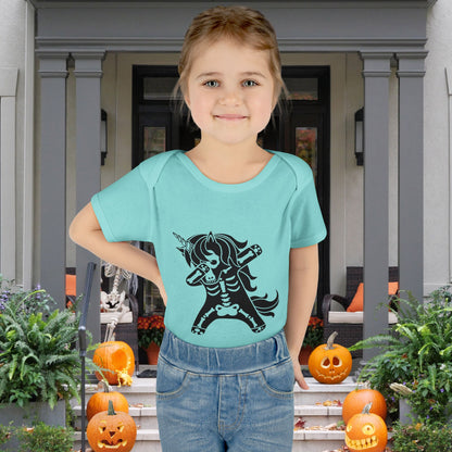 Dabbing Unicorn Skeleton Infant Baby Rib Bodysuit