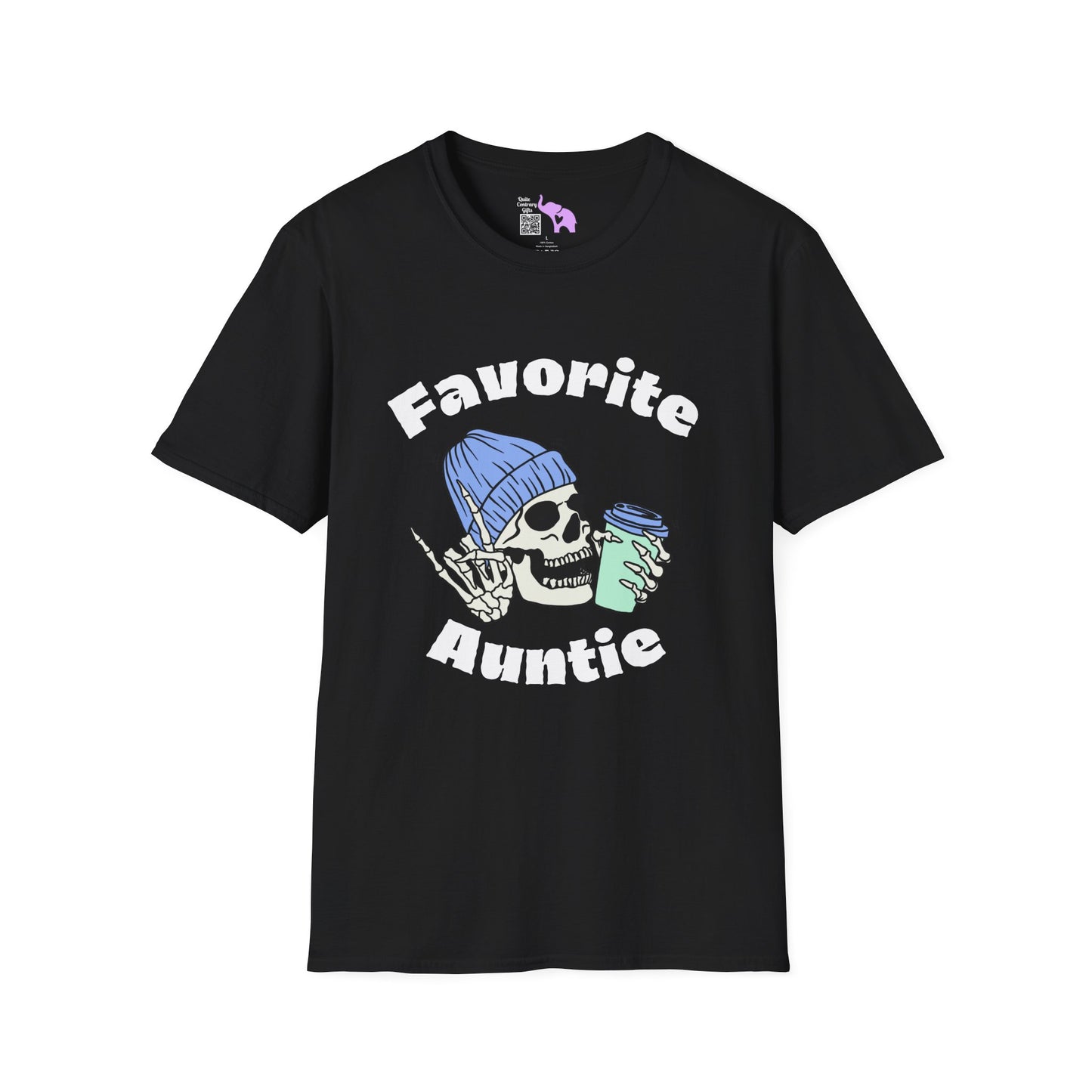 Favorite Auntie Skull Green/Blue Adult T-shirt