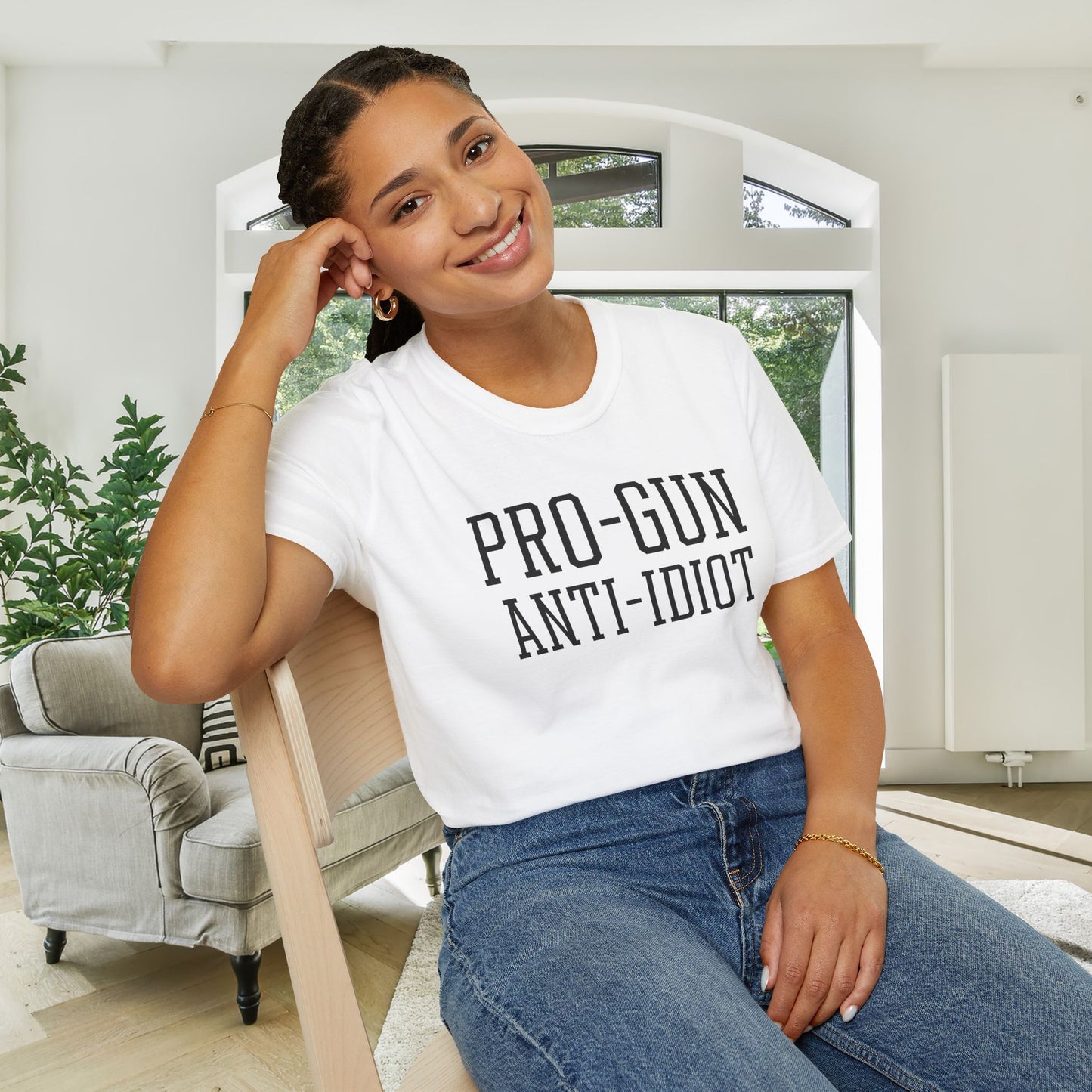 Pro-Gun Anti-Idiot Adult T-shirt