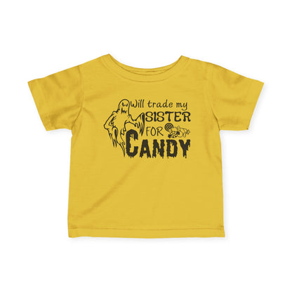 Will Trade My Sister for Candy (Ghost) Infant Soft T-Shirt