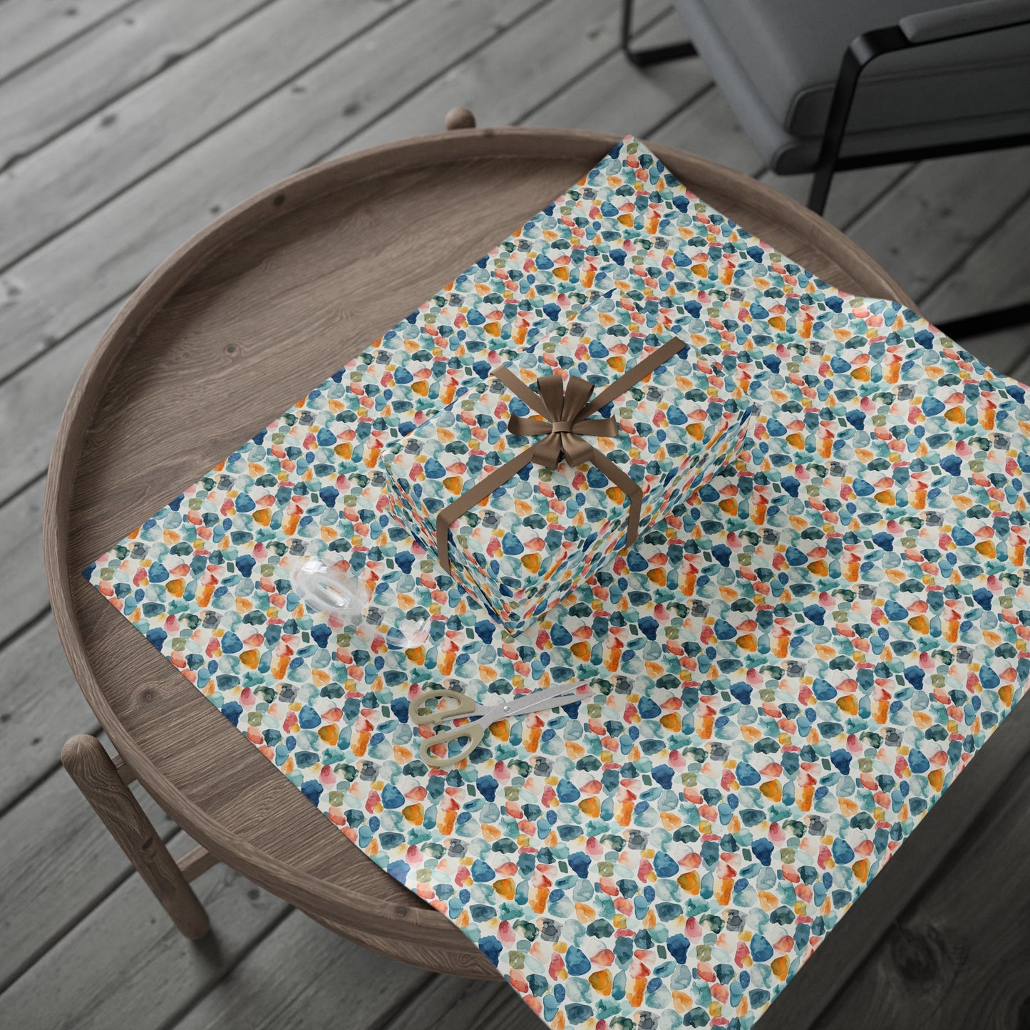 Watercolor Pebble Terrazzo  Wrapping Paper