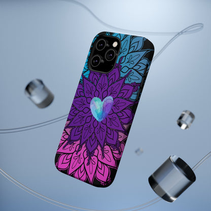 Colorful Mandala w/Heart MagSafe® Compatible Tough Case for iPhone