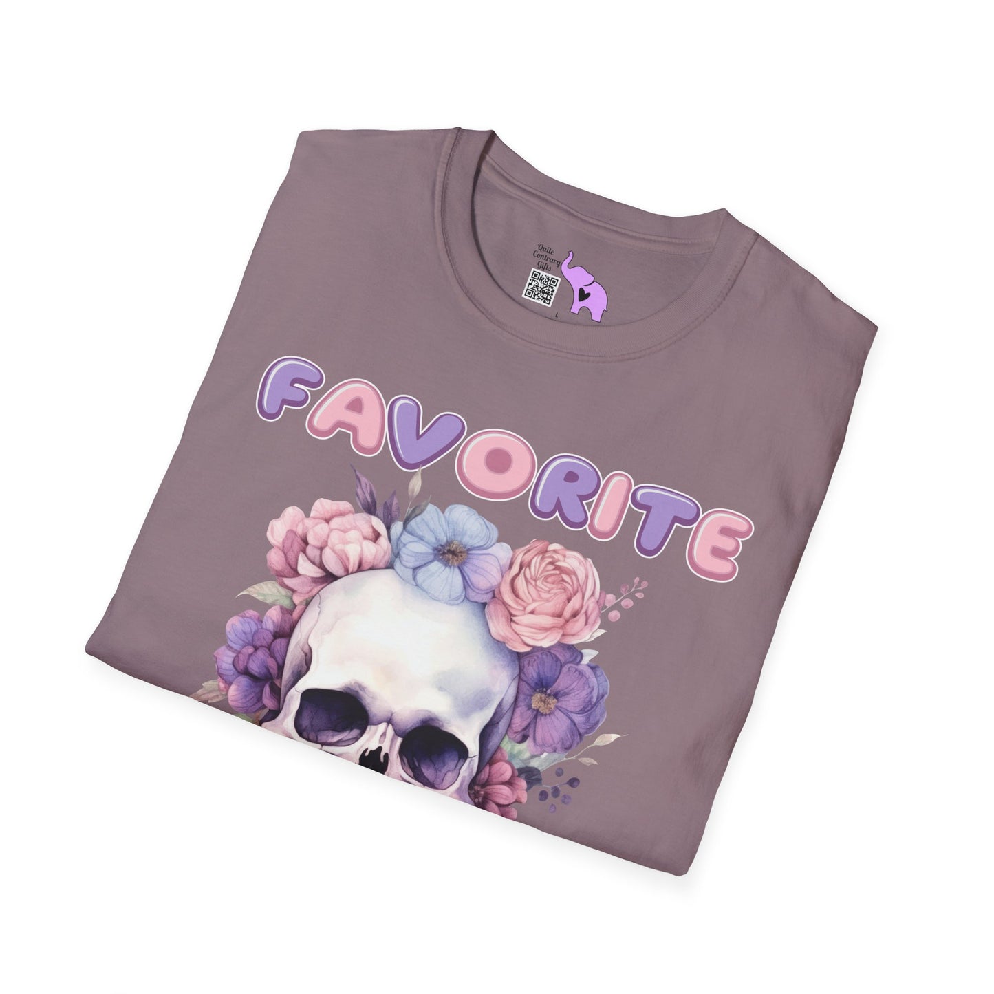 Favorite Auntie Skull Purple/Pink Adult T-shirt