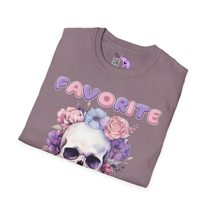 Favorite Auntie Skull Purple/Pink Adult T-shirt