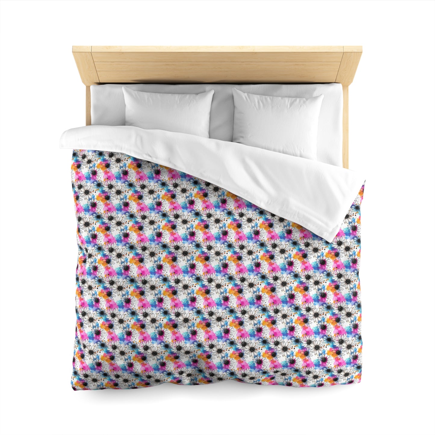 Watercolor Daisy Dream Microfiber Duvet Cover