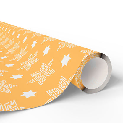 Gold Star of David Hanukkah Wrapping Paper