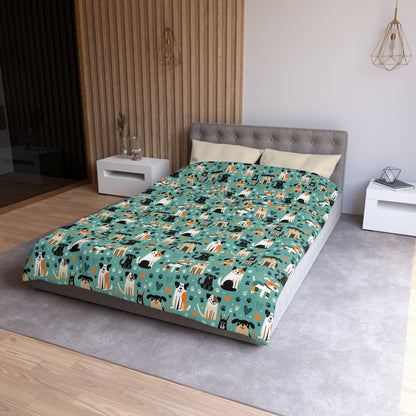 Happy Hounds Microfiber Duvet Cover