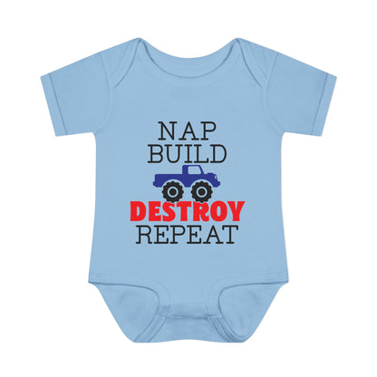 Nap Build Destroy Repeat Infant Baby Rib Bodysuit