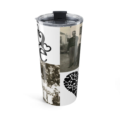 Personalized Love & Heart 20oz Stainless Steel Tumbler – Custom 2 Landscape Photo Cup