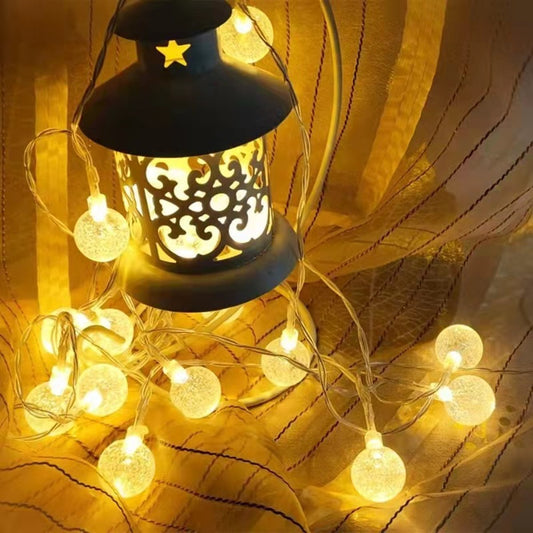 Solar-Powered LED Mini Round Bulb/Star Bulb Color String Light