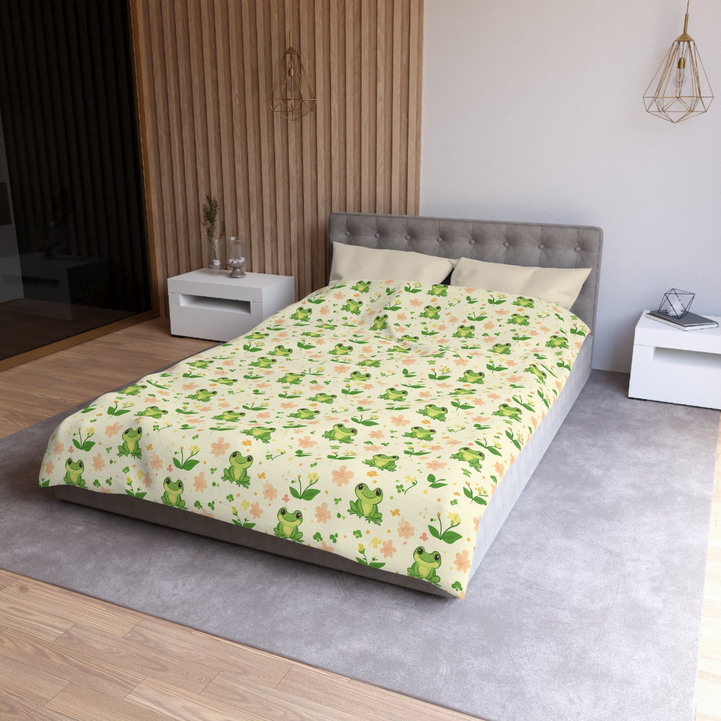 Froggy Meadow Microfiber Duvet Cover