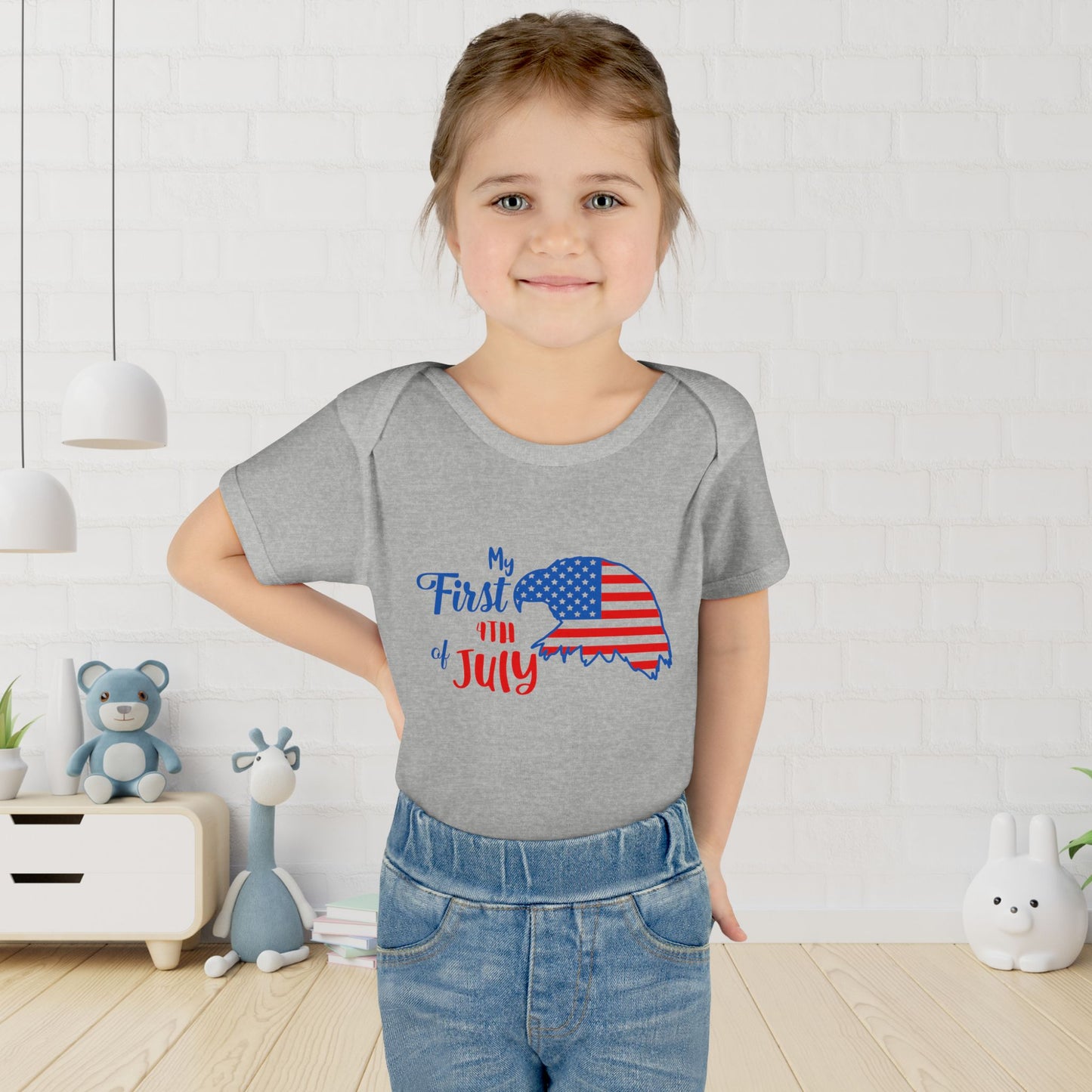 My First 4th of July (Eagle) Baby Rib Bodysuit