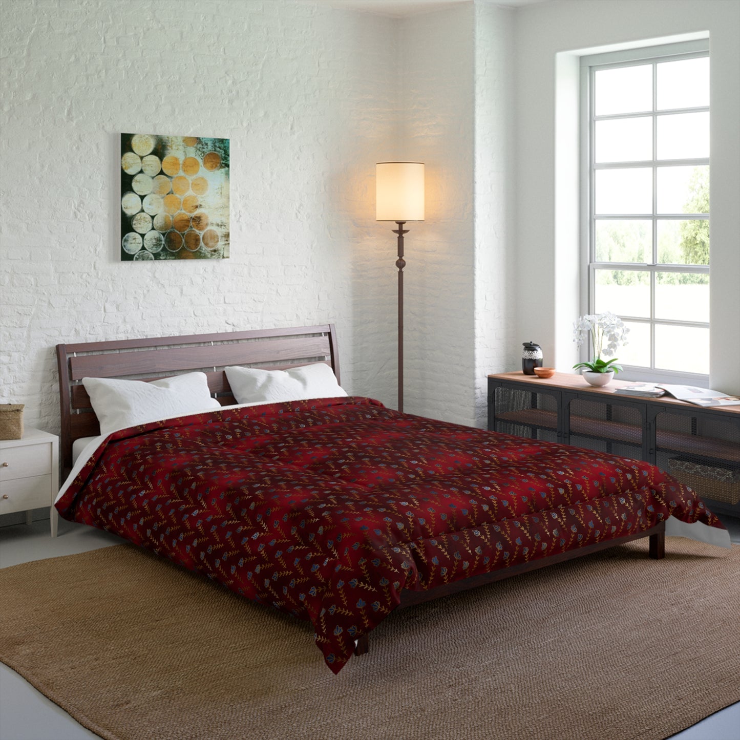 Ruby Night Blossoms Comforter