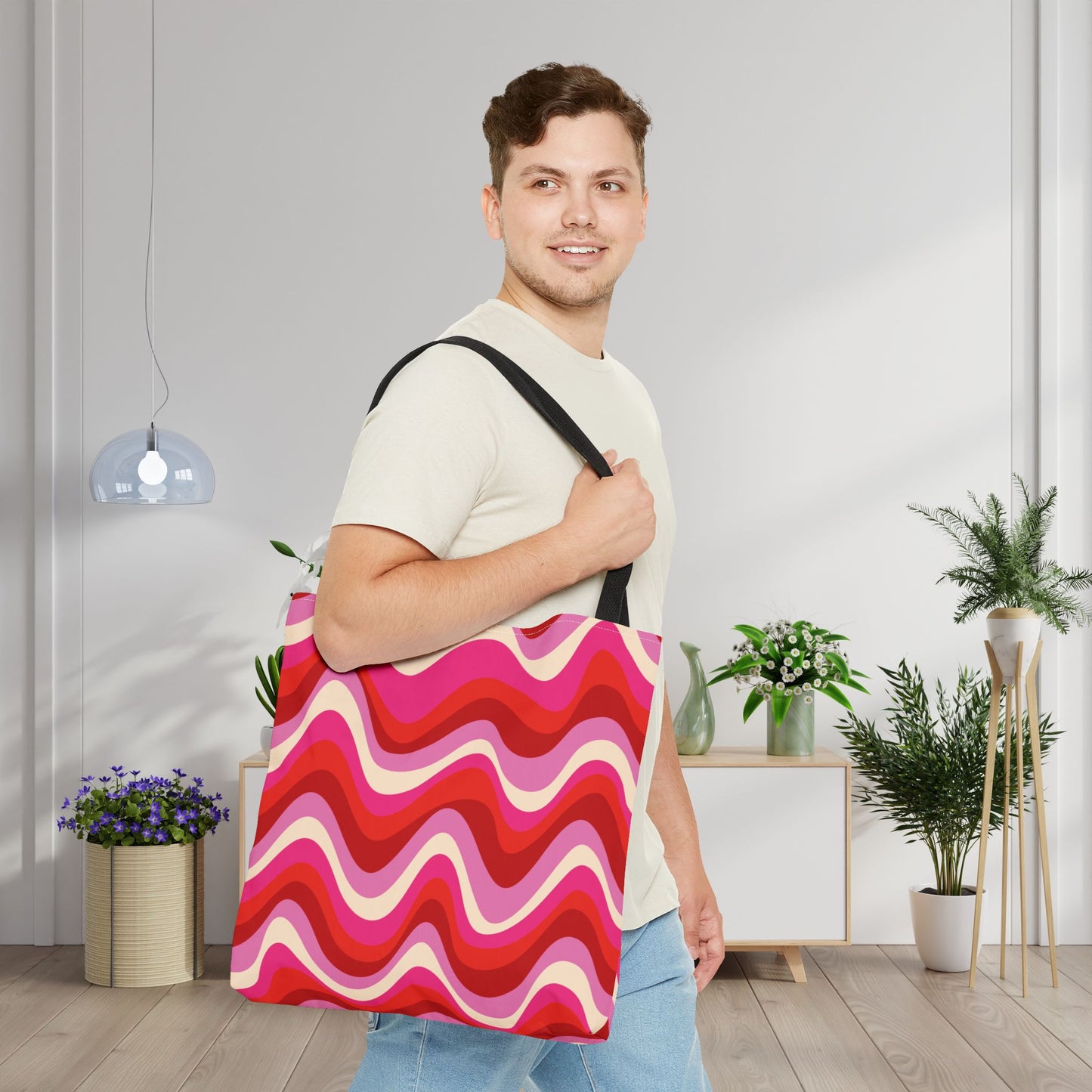 Blush Frequency Canvas Tote Bag