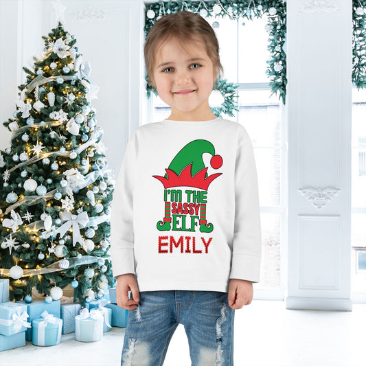 I'm The Sassy Elf Toddler Long Sleeve Tee