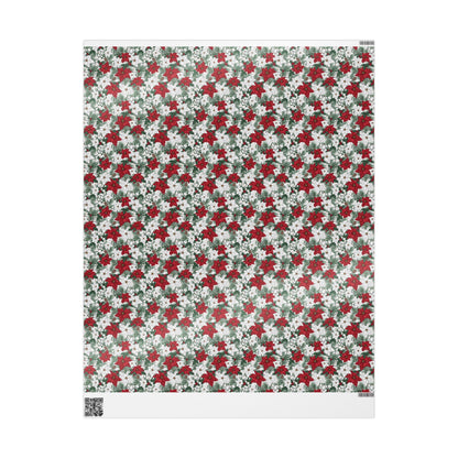 Winter Poinsettia Garden Wrapping Paper