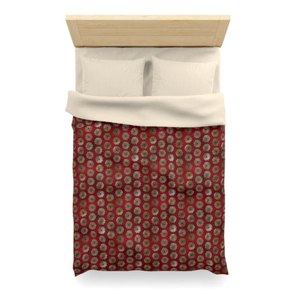 Majestic Crimson Daisies Microfiber Duvet Cover